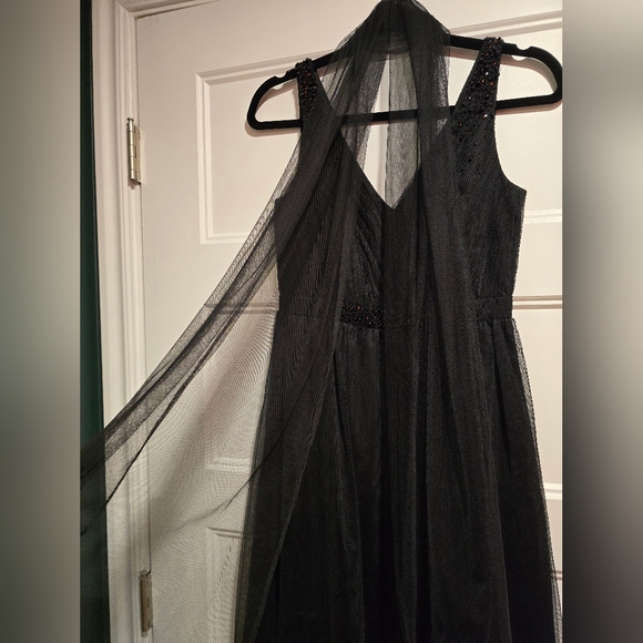 Adrianna Papell black tulle cocktail dress - Picture 4 of 9